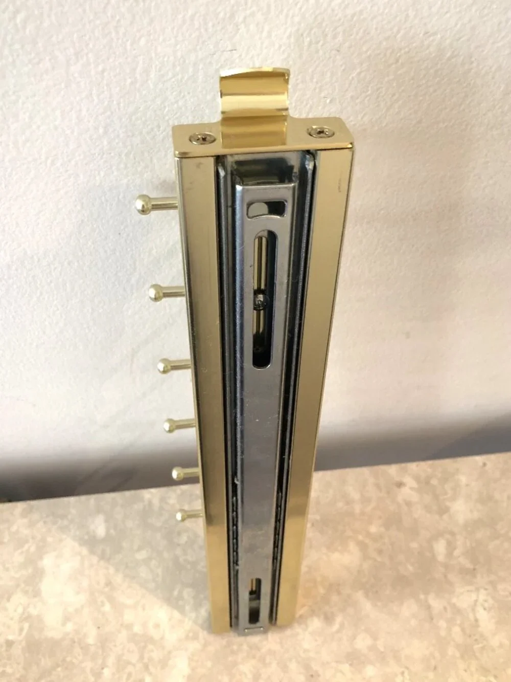 Tie Belt & Scarf Valet Garment Pull-out Rod in Polished Brass for Closet hanging